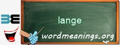 WordMeaning blackboard for lange